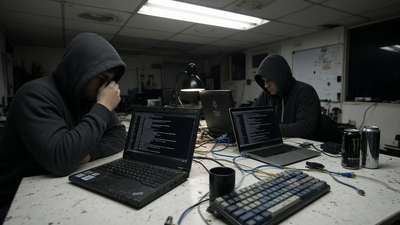 ShadowSec Lab operations floor at night